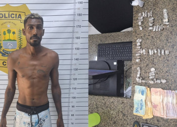 Flagrado vendendo drogas, homem tenta fugir, se tranca em banheiro, mas acaba preso no litoral do Piauí