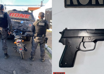 Dupla tenta assaltar motociclista, foge para mata e abandona veículo roubado em Teresina