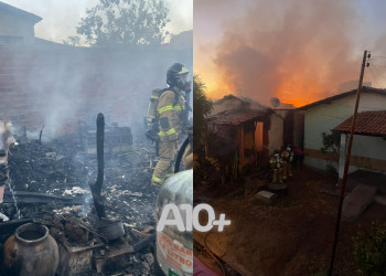 Incêndio de grandes proporções destrói residência ao Sul do Piauí; bombeiros são acionados