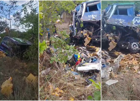 Ônibus e caminhão-baú colidem entre Timon e Caxias, Maranhão; VÍDEO!