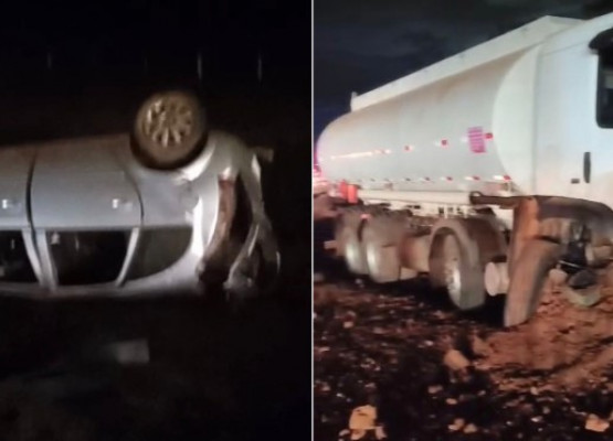 Homem e adolescente de 13 anos morrem em grave colisão entre carro e caminhão na BR-343, no Piauí