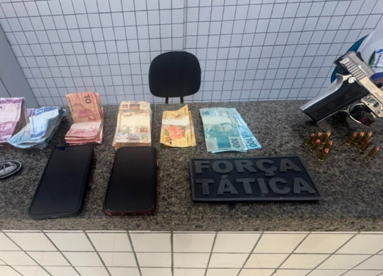 PM prende suspeito apontado como liderança de organização criminosa com pistola, munições e quase R$ 3 mil em espécie no Piauí