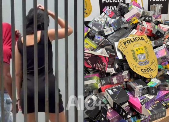 Polícia prende casal e apreende cigarros eletrônicos em Teresina; mercadoria avaliada em R$ 300 mil