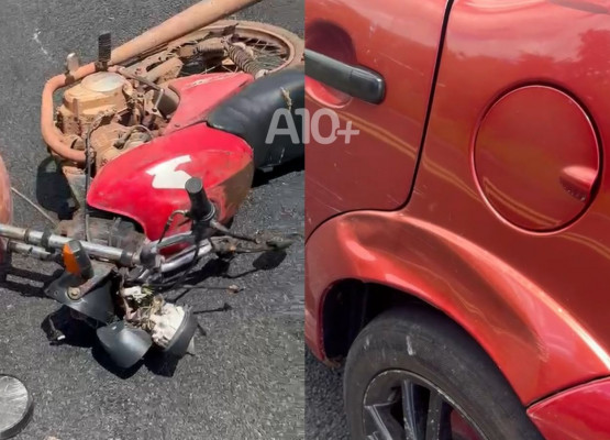 Motociclista fica em estado grave após colidir com carro no interior do Piauí; vítima não usava capacete