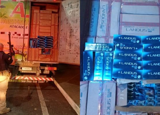 PRF apreende 200 mil maços de cigarros contrabandeados após perseguição no Piauí; motorista conseguiu fugir