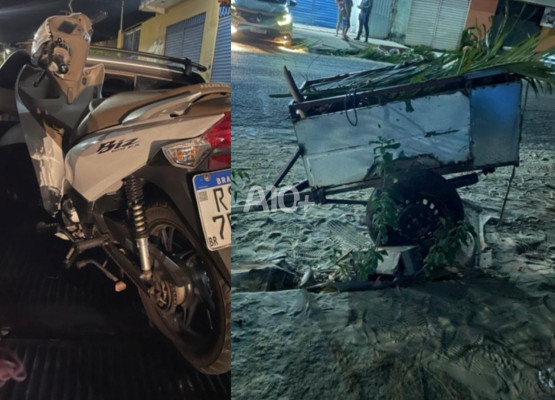 Mulher morre atingida por reboque que se desprendeu de moto no litoral do Piauí; piloto fugiu sem prestar socorro