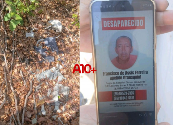 Ossada humana é encontrada em Parnaíba, e mulher reconhece roupas e pulseira do tio desaparecido