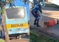 Motociclista fica gravemente ferido ao bater em ônibus escolar estacionado em via no interior do Piauí