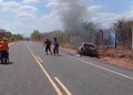 Vendedor de tapioca morre carbonizado após carro pegar fogo em acidente no Piauí