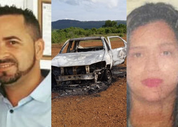 Carro carbonizado é encontrado no Piauí; polícia apura se veículo foi usado para execução de casal