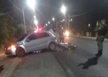 Motociclista de 21 anos sofre traumatismo craniano ao se envolver em acidente com carro no Piauí