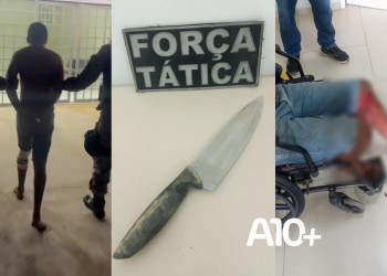 Suspeito de furto tenta atacar policiais com faca e é baleado na perna no interior do Piauí