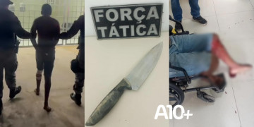 Suspeito de furto tenta atacar policiais com faca e é baleado na perna no interior do Piauí