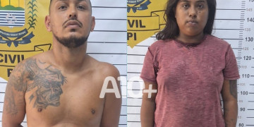 Casal enterra sacolas com drogas, tenta fugir da polícia, mas é preso no Piauí; entorpecentes foram achados em área de mata