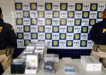PRF apreende produtos eletrônicos importados ilegalmente no Piauí; carga avaliada em R$ 390 mil