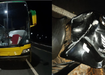 Colisão entre ônibus e motocicleta deixa uma pessoa morta e outra ferida em Buriti dos Lopes