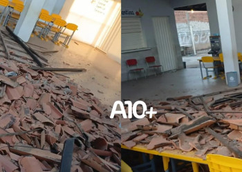 Telhado de creche desaba no interior do Piauí; alunos e servidores não estavam no local