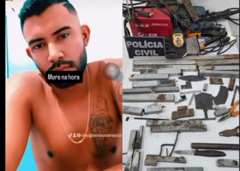 Homem é preso em Timon, no Maranhão, com material para fabricar cerca de 30 armas artesanais, diz polícia