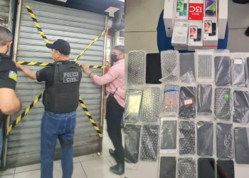 Polícia Civil apreende 45 celulares e interdita loja no Centro de Teresina