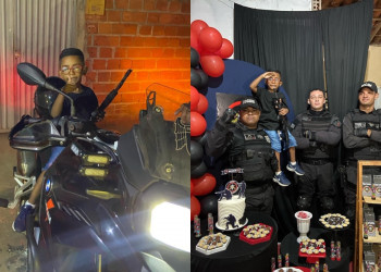 Policiais fazem surpresa e participam de aniversário de criança fã da Rocam em Teresina; vídeo!