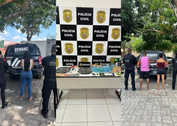 Denarc prende mulher suspeita de liderar tráfico e casal por delivery de drogas em Teresina