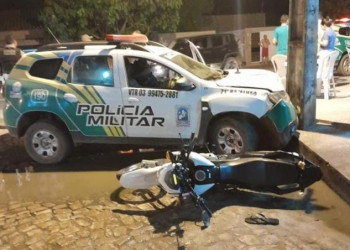 Viatura se envolve em acidente durante prisão de suspeito de roubo no Piauí; PMs ficam feridos