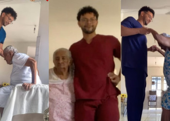 Fisioterapeuta viraliza com reabilitação de idosa de 104 anos no Piauí: “mantê-la sempre ativa”