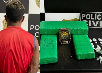 Homem é preso pela polícia com maconha, crack e cocaína no litoral do Piauí