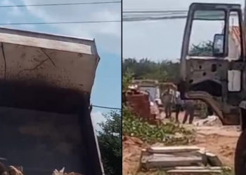 Homem morre eletrocutado ao abrir porta de caminhão para descarregar pedras