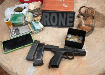 Homem tenta fugir, mas é preso com pistola, drogas e mais de R$ 10 mil em Teresina