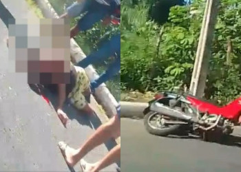 Motociclista sofre grave acidente ao passar por buraco em Teresina