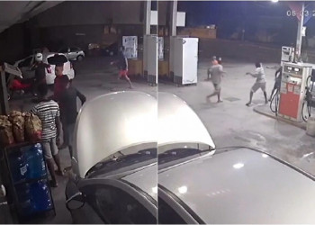 Criminosos atiram na direção de criança durante assalto a posto de combustível em Teresina; vídeo!
