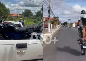 Polícia apreende moto de suspeito de “dar grau” perto de delegacia e escola no litoral do Piauí