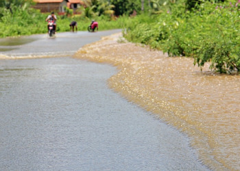 Após fortes chuvas, água invade rodovias e riachos transbordam no interior do Piauí