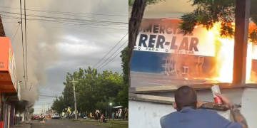 Incêndio de grandes proporções atinge supermercado na zona Leste de Teresina; vídeo mostra explosão