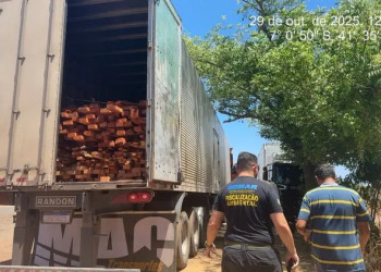 SEMARH e PRF apreendem maior carga de madeira ilegal do ano no Piauí