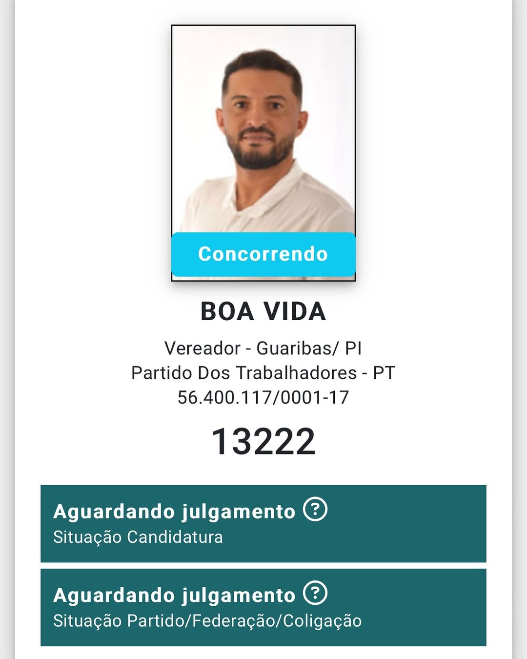 Candidato a vereador no Piauí