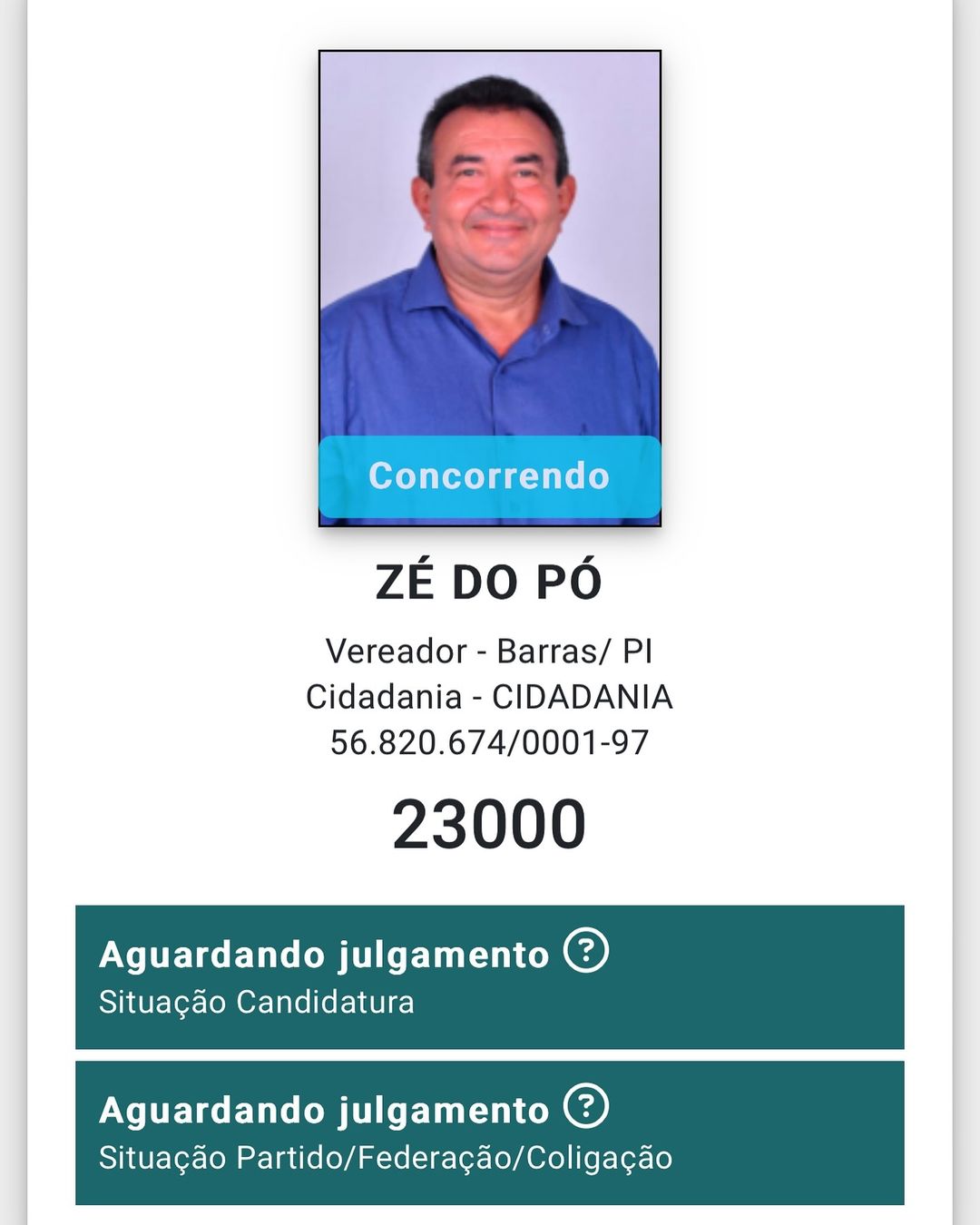 Candidato a vereador no Piauí