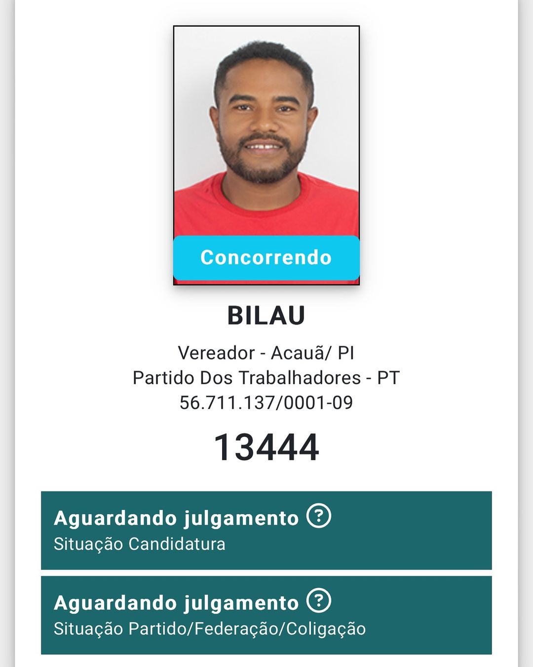 Candidato a vereador no Piauí