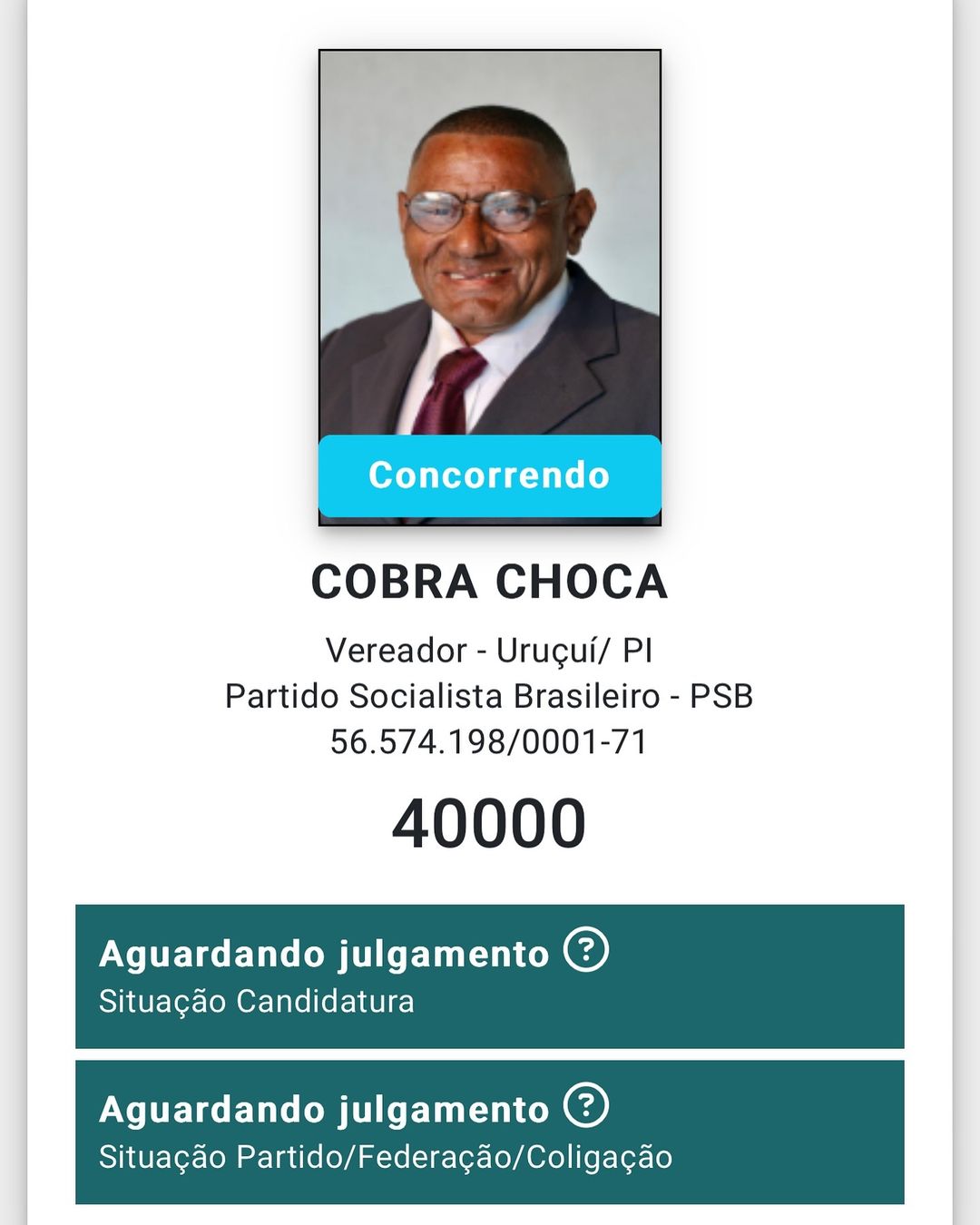 Candidato a vereador no Piauí