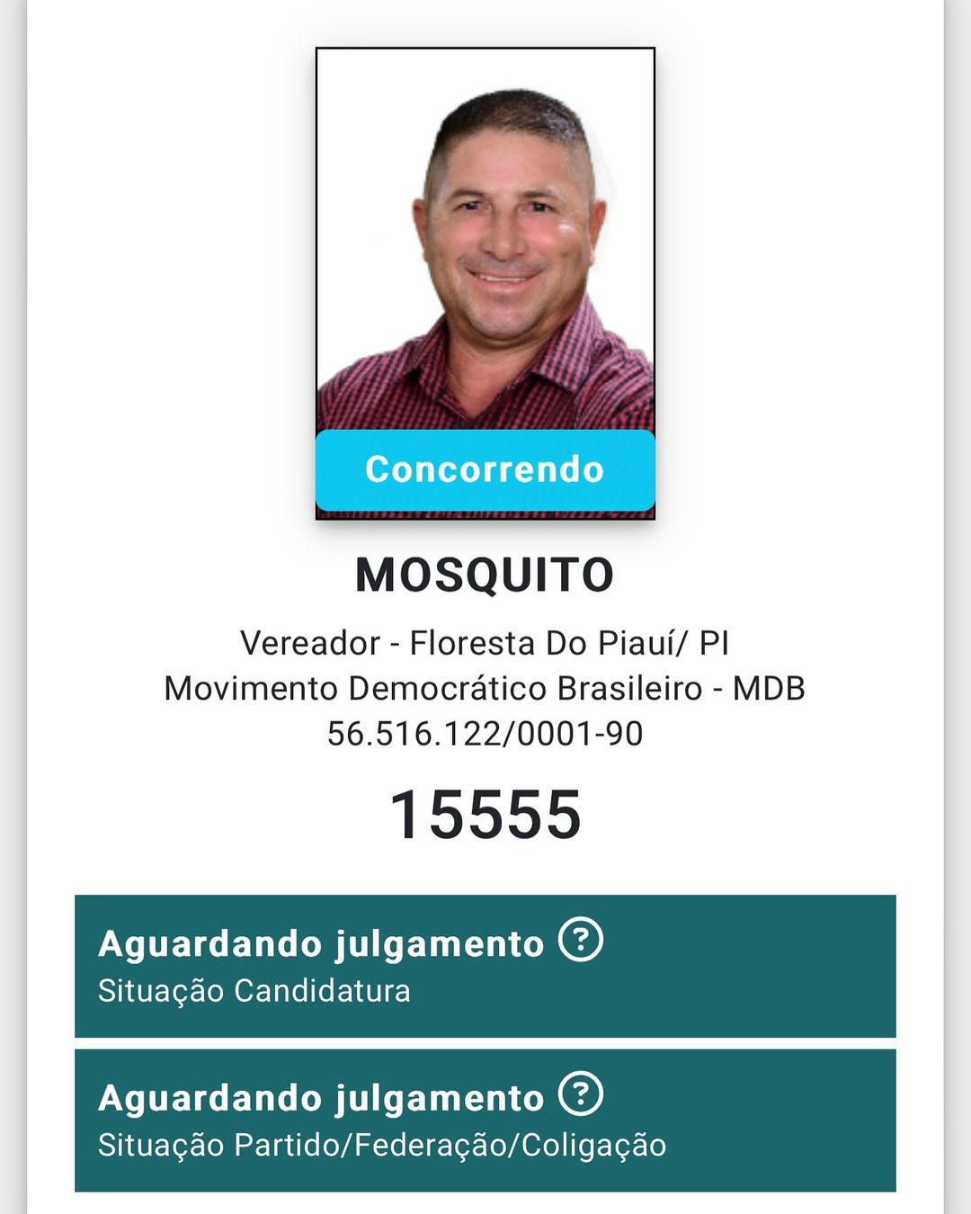 Candidato a vereador no Piauí