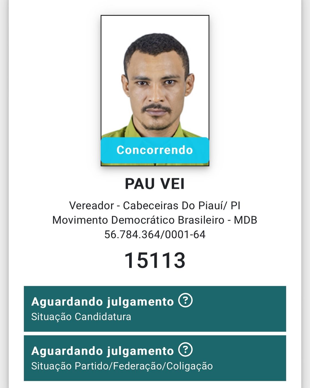 Candidato a vereador no Piauí