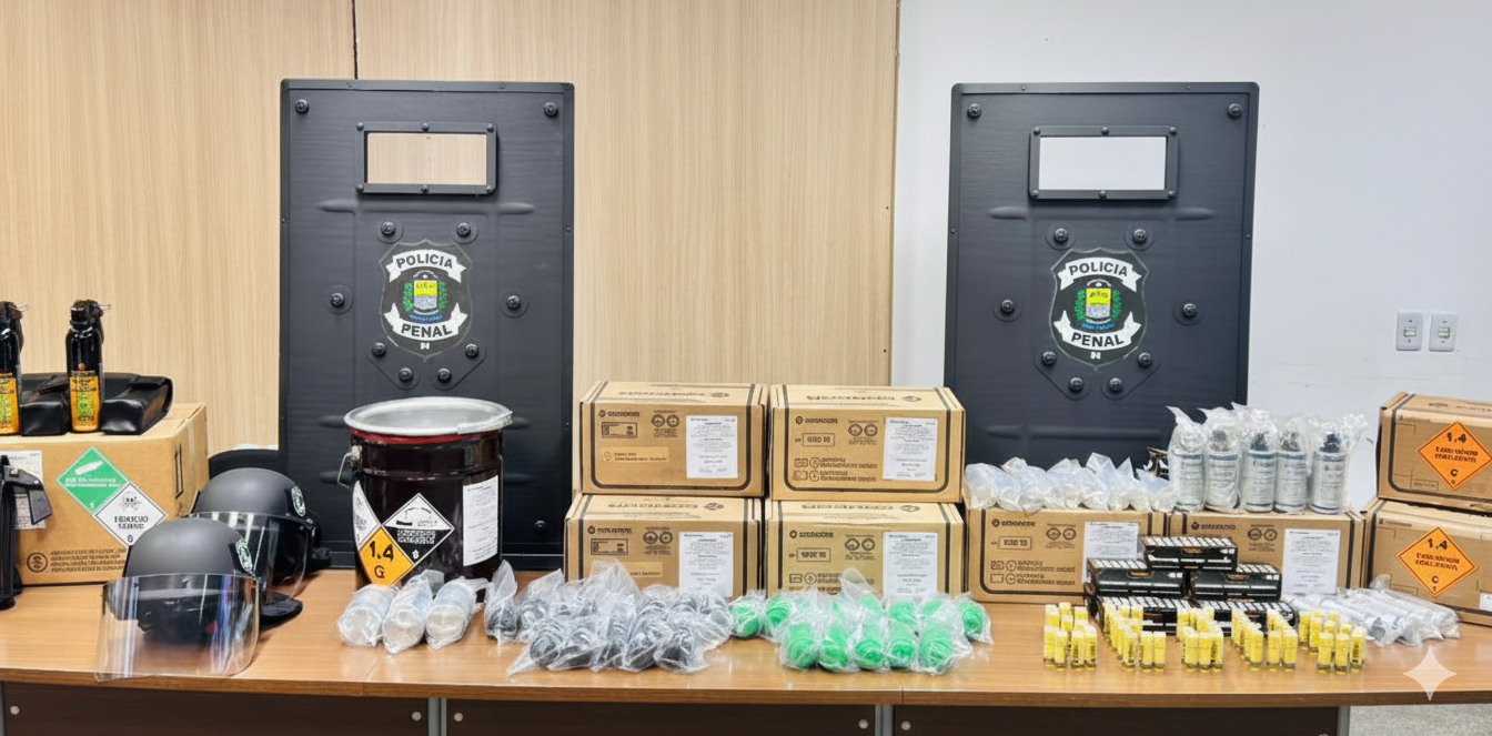 Sejus entrega equipamentos de proteção balística e de menor potencial ofensivo à Polícia Penal