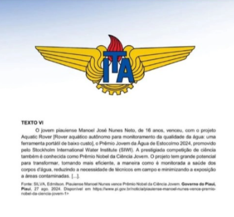Estudante piauiense é citado em prova do ITA, um dos vestibulares mais difíceis do país, após conquistar “Nobel da Ciência Jovem”