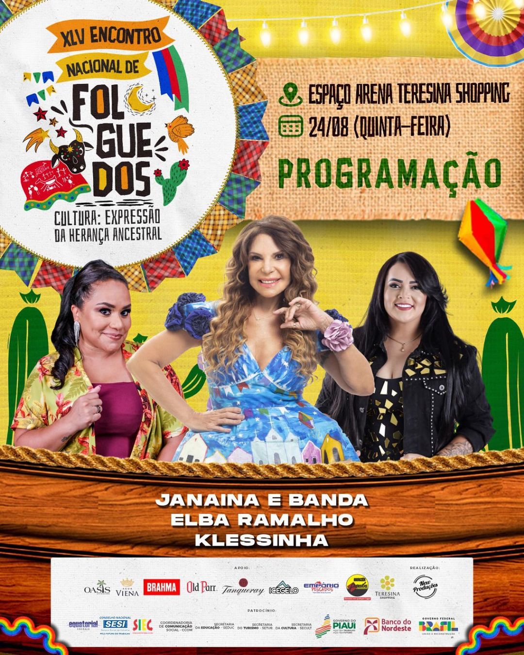 Programação do 45ª edição do Encontro Nacional de Folguedos