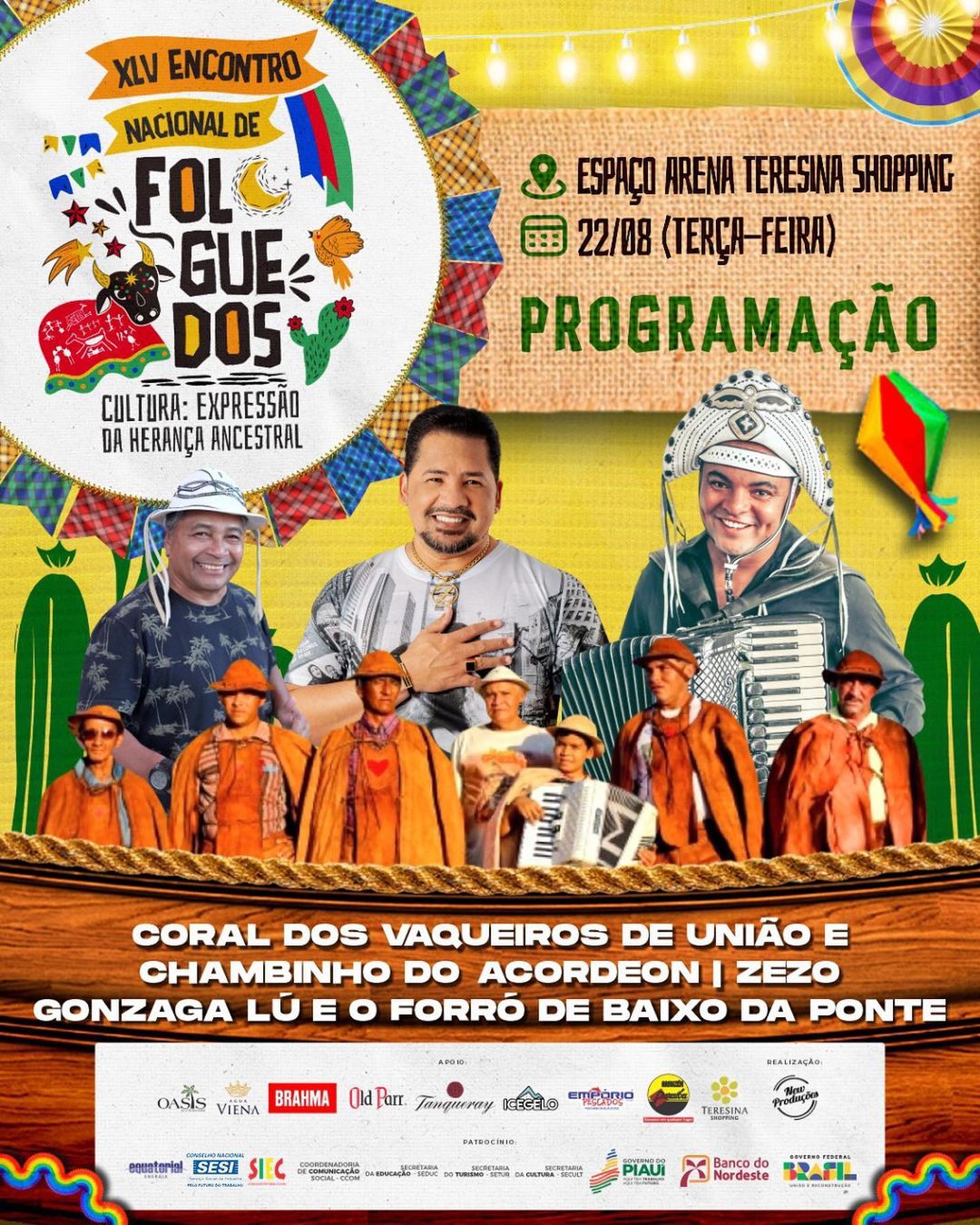 Programação do 45ª edição do Encontro Nacional de Folguedos