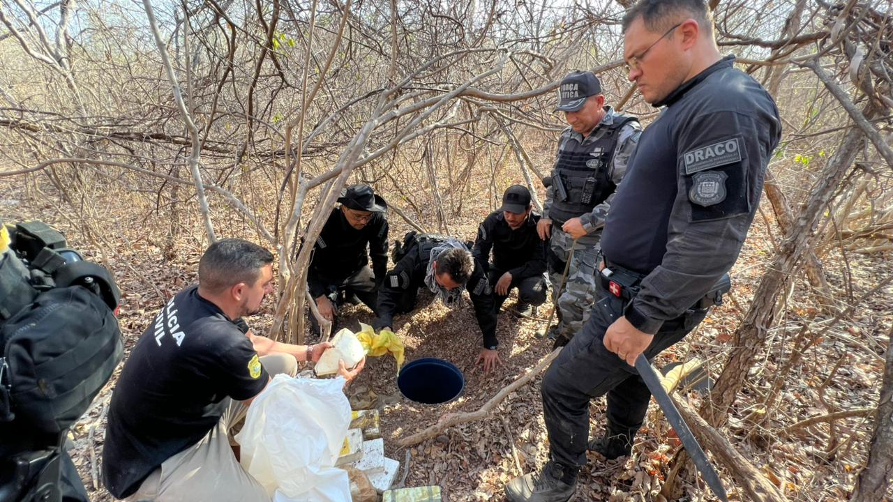 Operação no litoral do Piauí apreende grande quantidade de drogas em dois dias e desarticula ponto de armazenamento em área rural